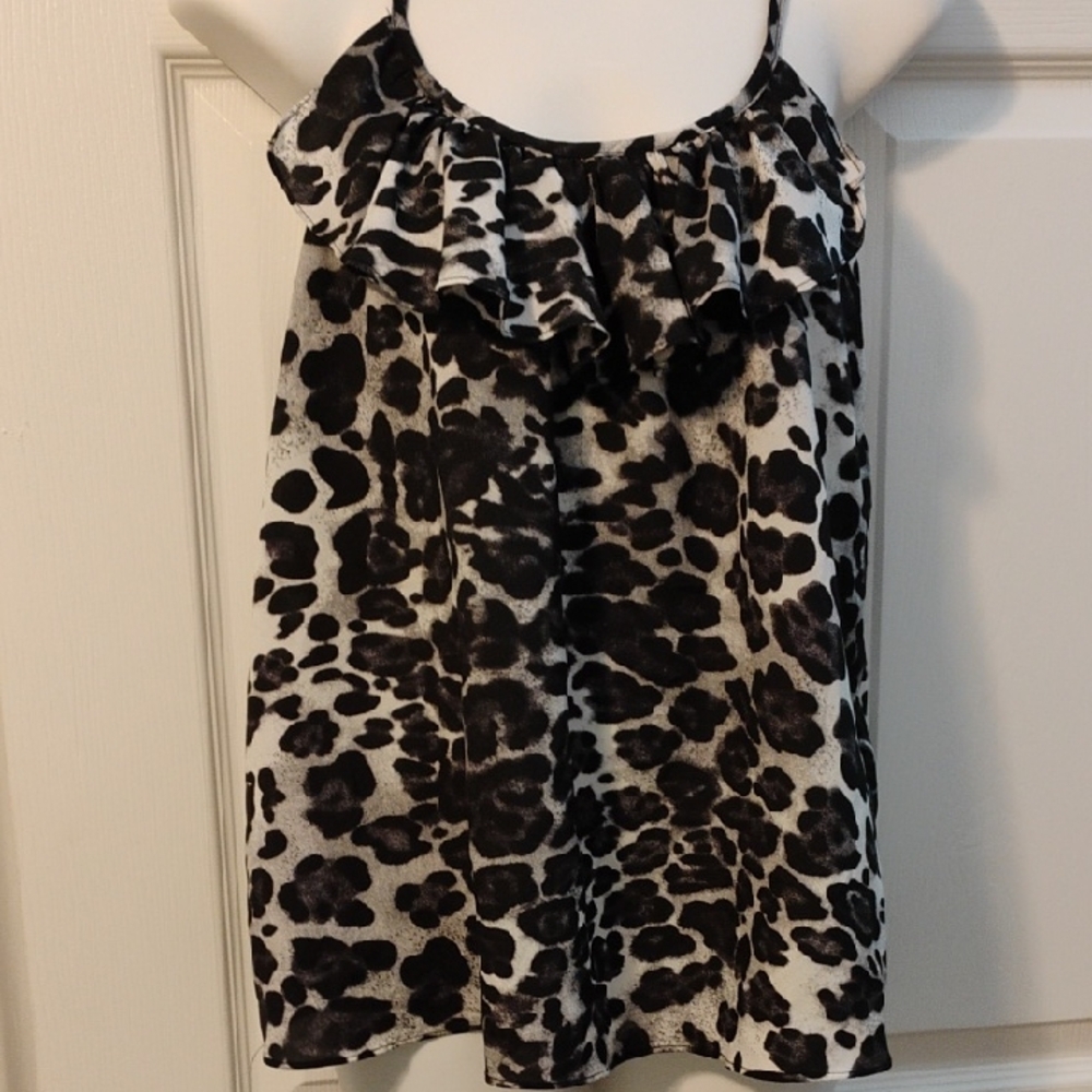 Charlotte Russe Black and White Animal Print Top
